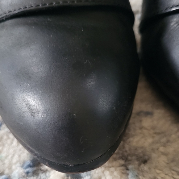 Coach Tessie Black Leather Ankle Moto High Heel Buckle Boots Booties Siz… - Picture 16 of 16